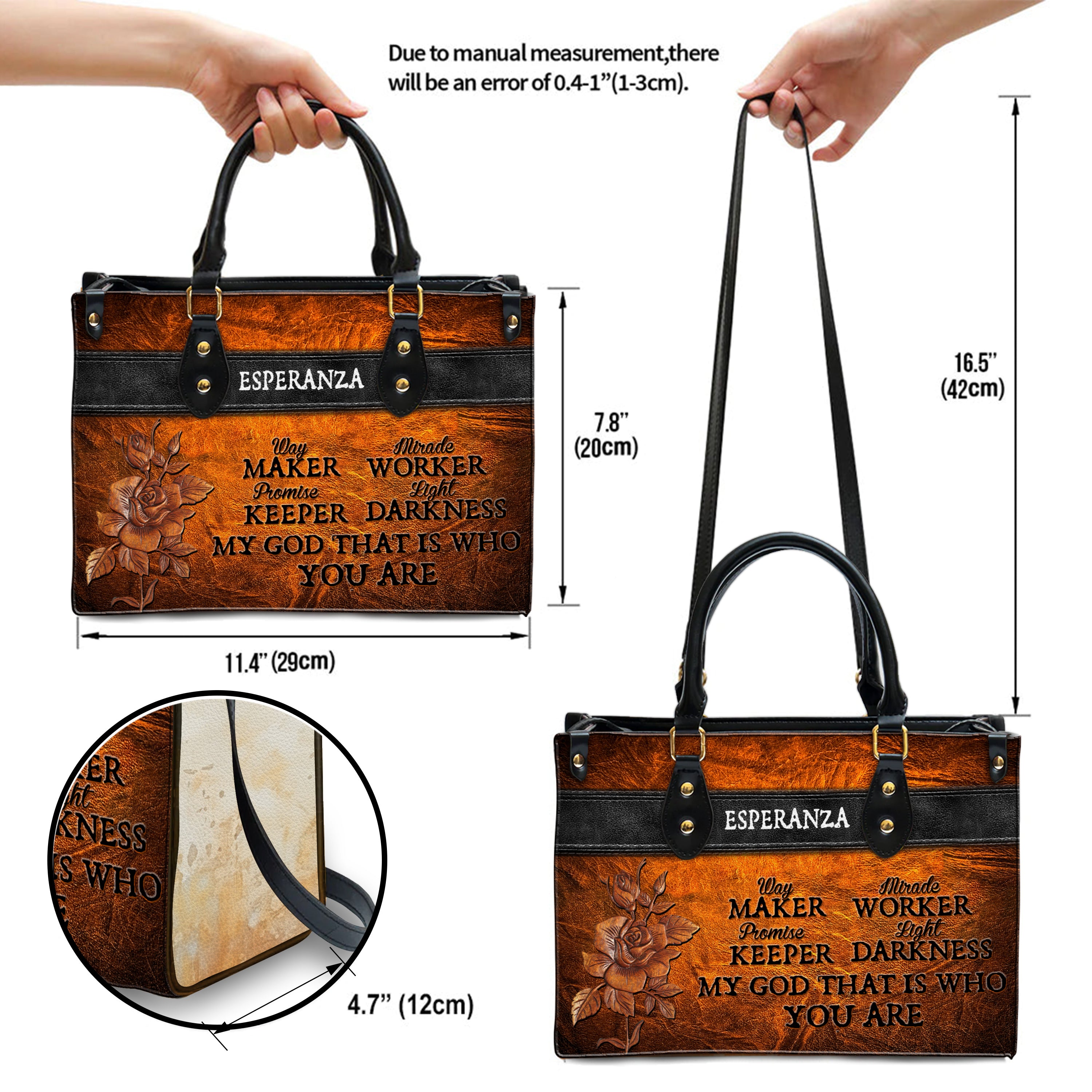 My God That Is Who You Are Inspirational Quotes, Religious Gift Personalized Leather Handbag