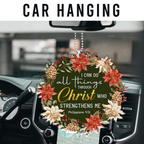 Christmas Floral I Can Do All Things Christian Gifts For Women, Birthday Gifts For Women, Ornament Gift Bible Verse Christmas Ornament Car Hanging