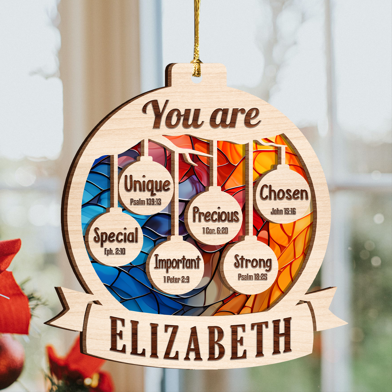 Christmas Hanging You Are Stained Glass Two Layers Suncatcher Ornament Christmas Ornament Car Hanging Ornament