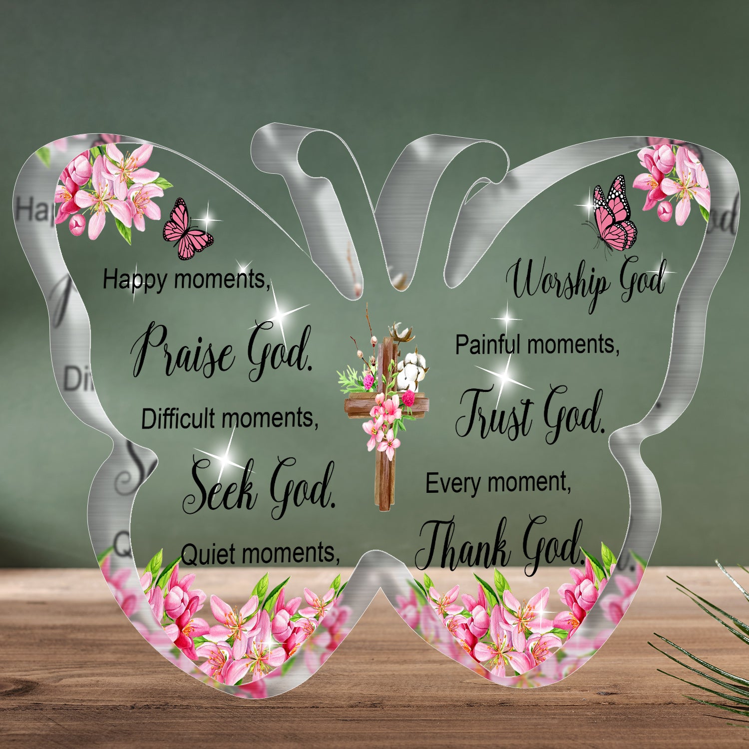 Every moment Butterfly Shaped Acrylic Plaque Christian Gifts Religious Gifts Inspirational Gifts with Bible Verse Prayers