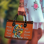 Vintage Sunflower Cross Butterfly You Are Leather Handbag