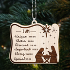 Engraved Wood Ornament I Am Identity In Christ Ornament
