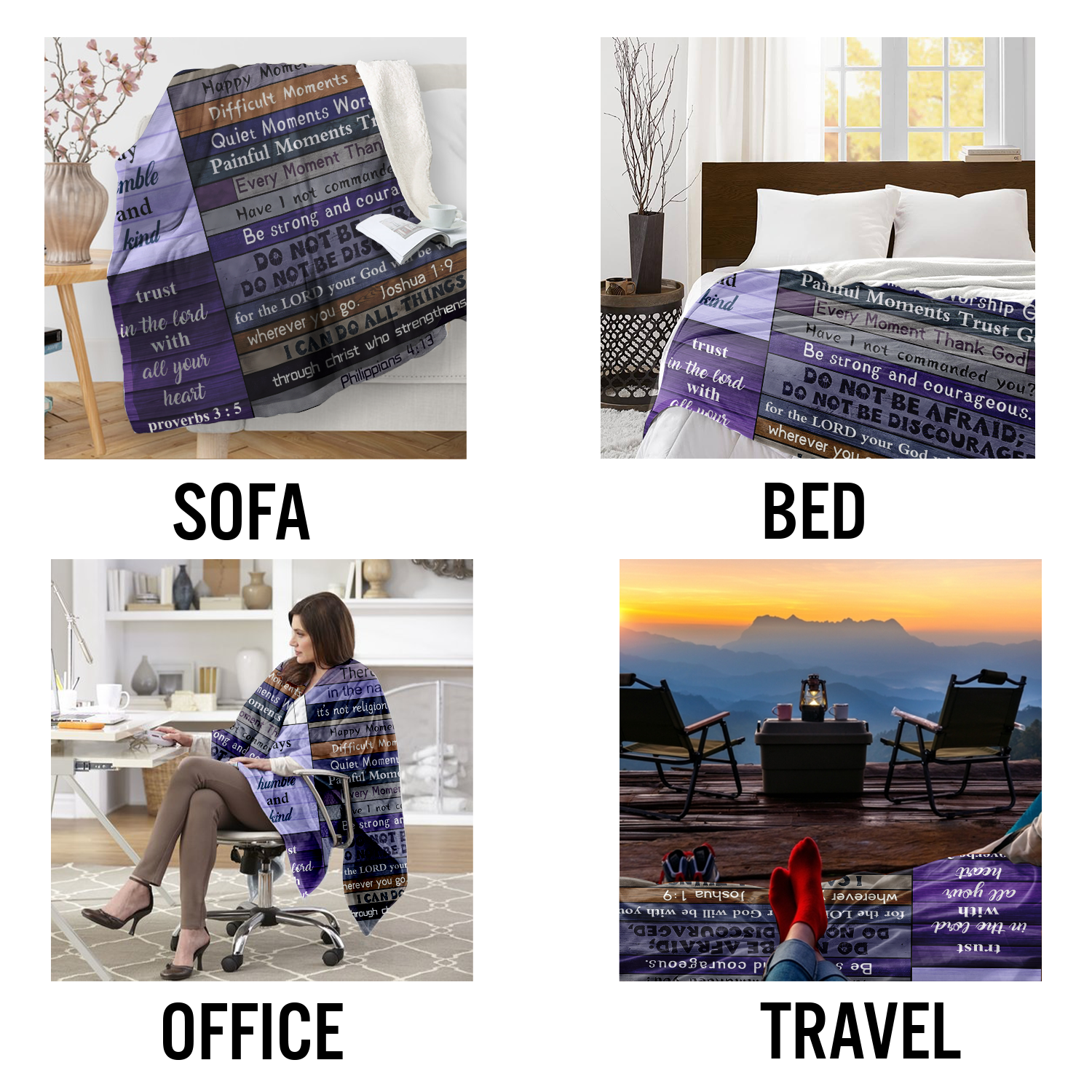 Christian Gifts for Women Faith Blanket - Religious Throw Fleece Blanket