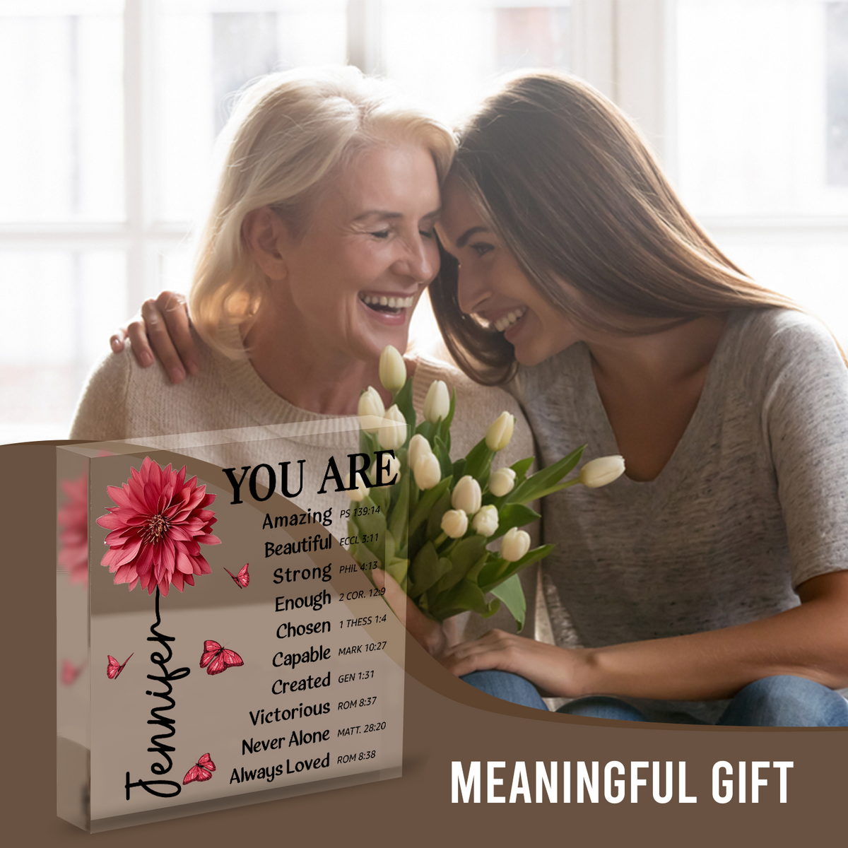 Flower Custom You Are Acrylic Plaque Christian Gifts