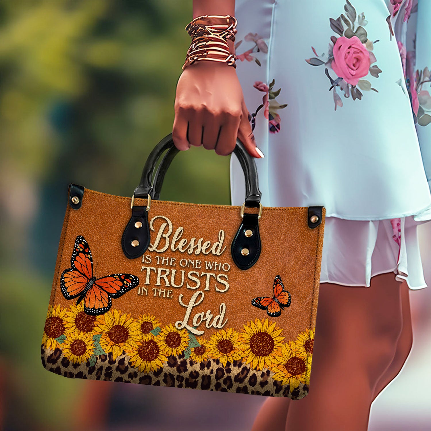 Blessed Is The One Who Trusts In The Lord Leather Handbag