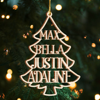 Christmas Tree Family Custom Christmas Car Hanging Wooden Ornament