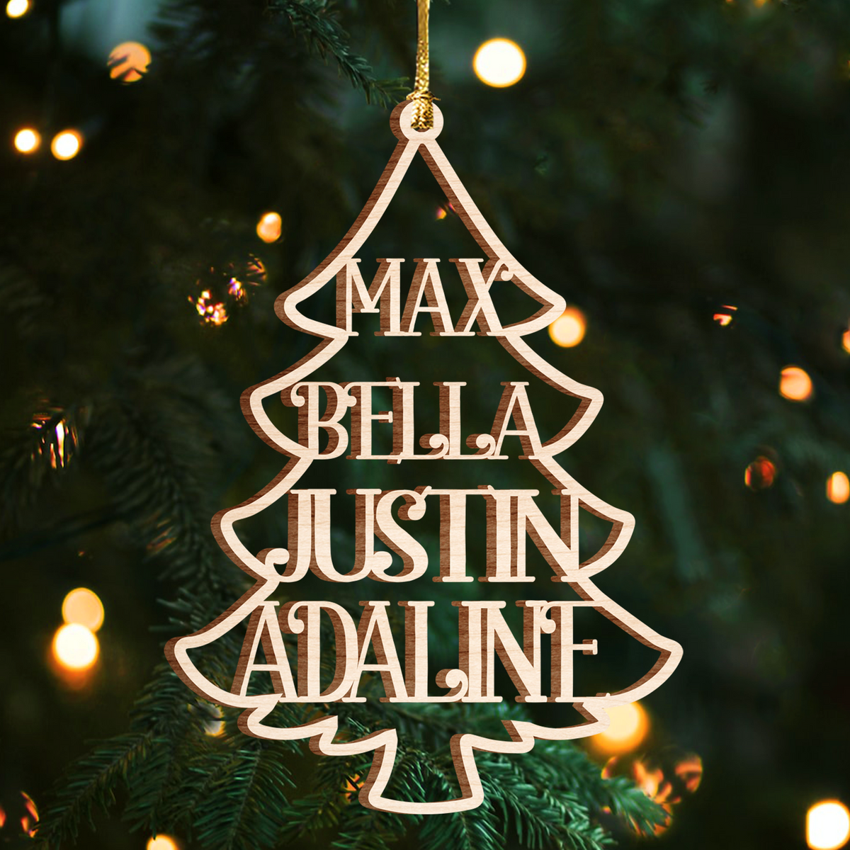 Christmas Tree Family Custom Christmas Car Hanging Wooden Ornament