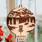 Disc Golf Custom Ornament 2 Layers Christmas Car Hanging Wooden Ornament