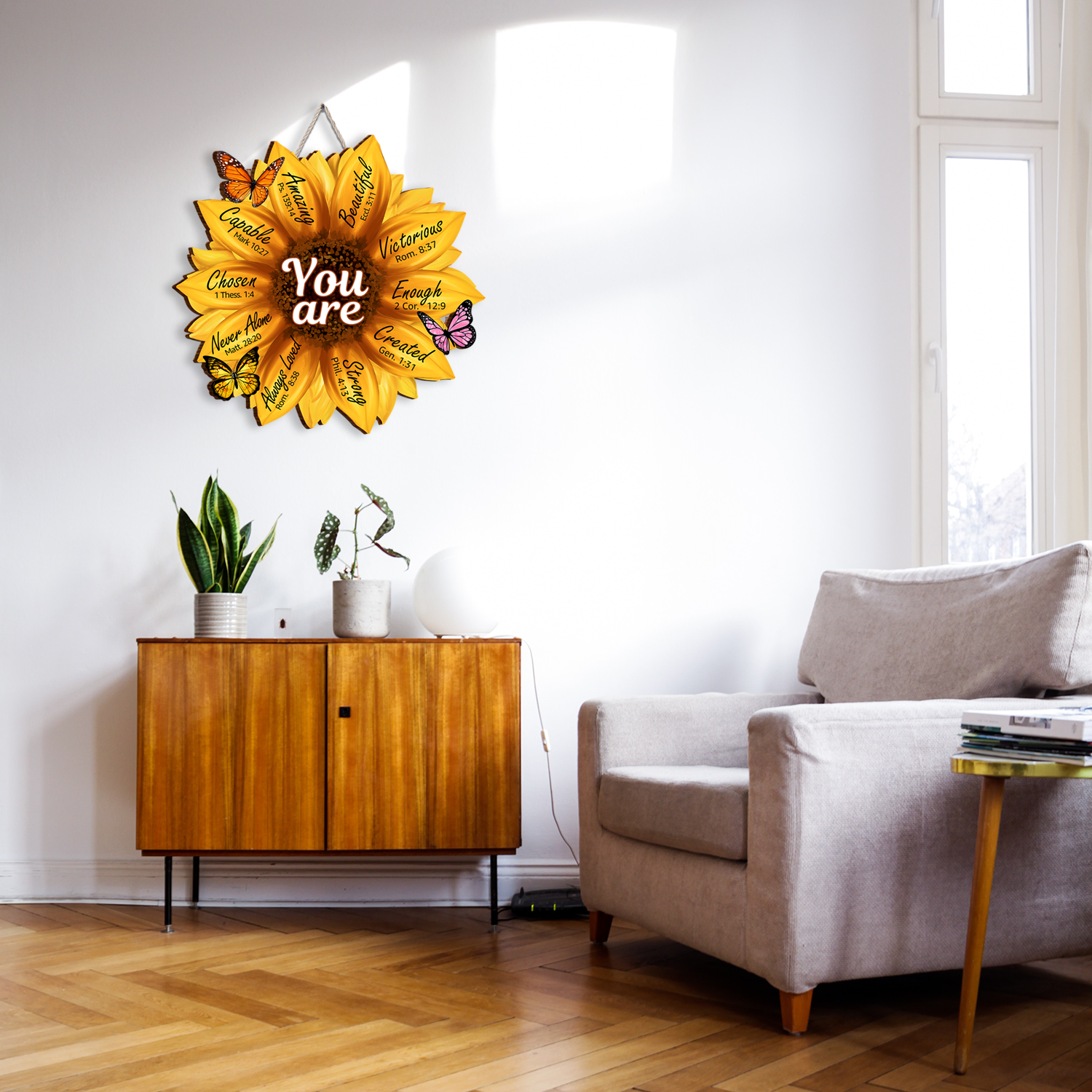 Sunflower You Are Christian Gifts For Women Inspirational Gift Birthday Gifts Wall Decor Shaped Wood Sign