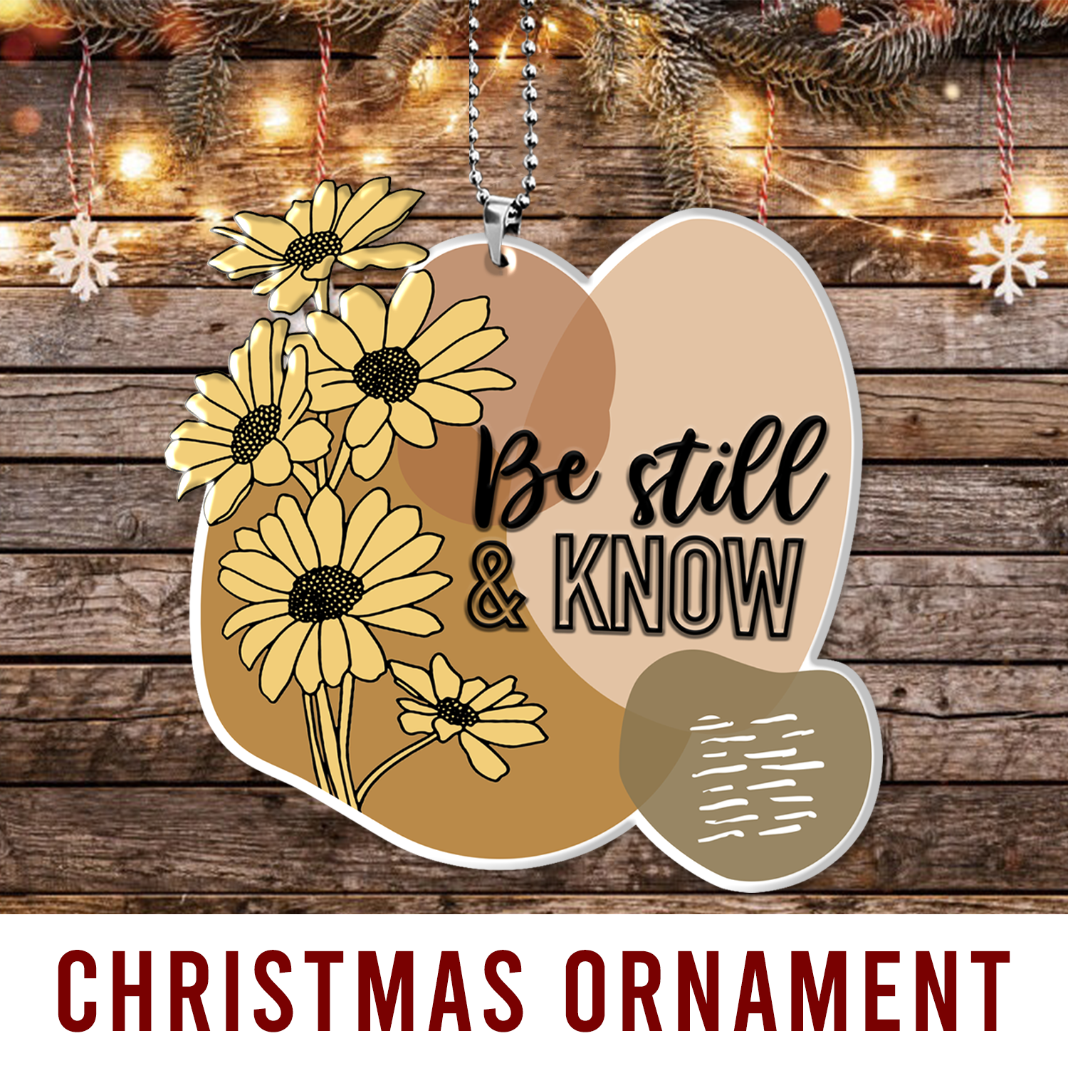 Flowers Be Still Christian Gifts For Women, Birthday Gifts For Women, Ornament Gift, Christmas Ornament Car Hanging