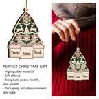 Green Wood Christmas Pine Gift Family Custom Ornament 2 Wooden Layers Christmas Hanging Gift