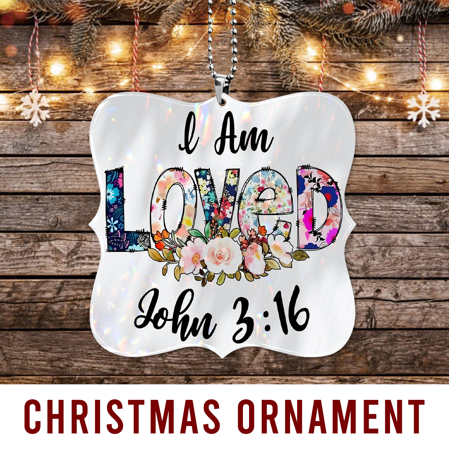 Flowers I Am Loved Christian Gifts For Women, Birthday Gifts For Women, Ornament Gift, Christmas Ornament Car Hanging