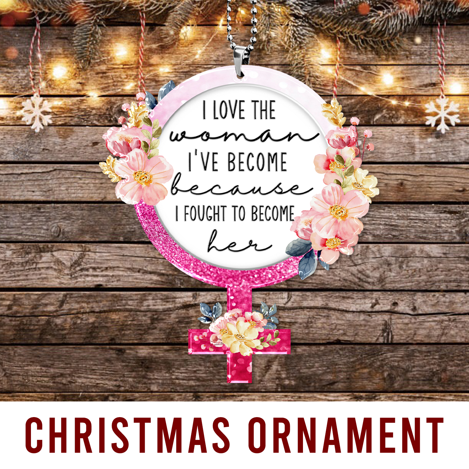 Flower Woman Power Christian Gifts For Women, Birthday Gifts For Women, Ornament Gift, Christmas Ornament Car Hanging