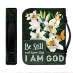 Lily Flower Butterfly Be Still Christian Personalized Bible Cover