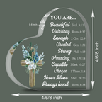 Acrylic Hearts Blue Sunflower Cross You Are Bible Verse Plaques Gift