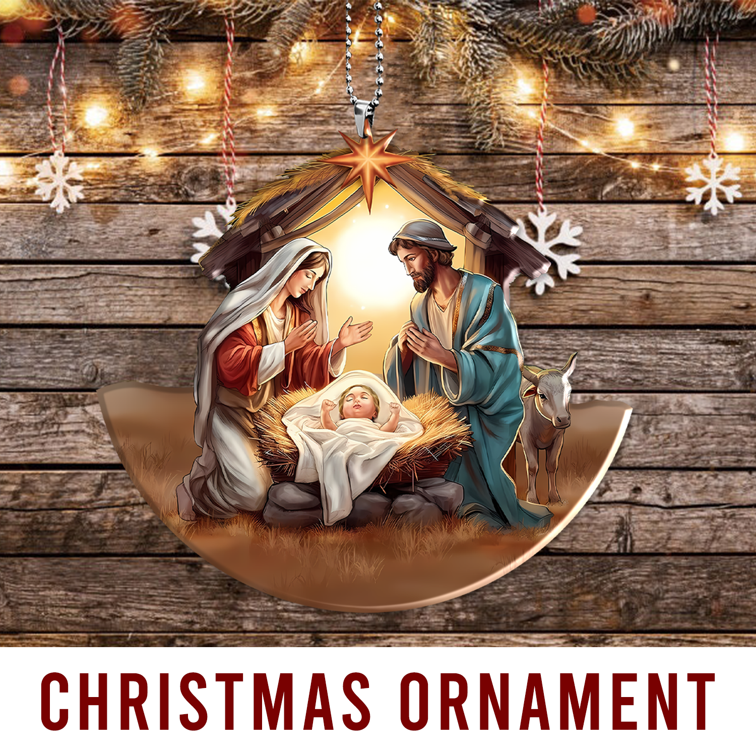 Nativity Gifts for Women Faith, Christmas Ornaments - Religious Gifts Car Hanging