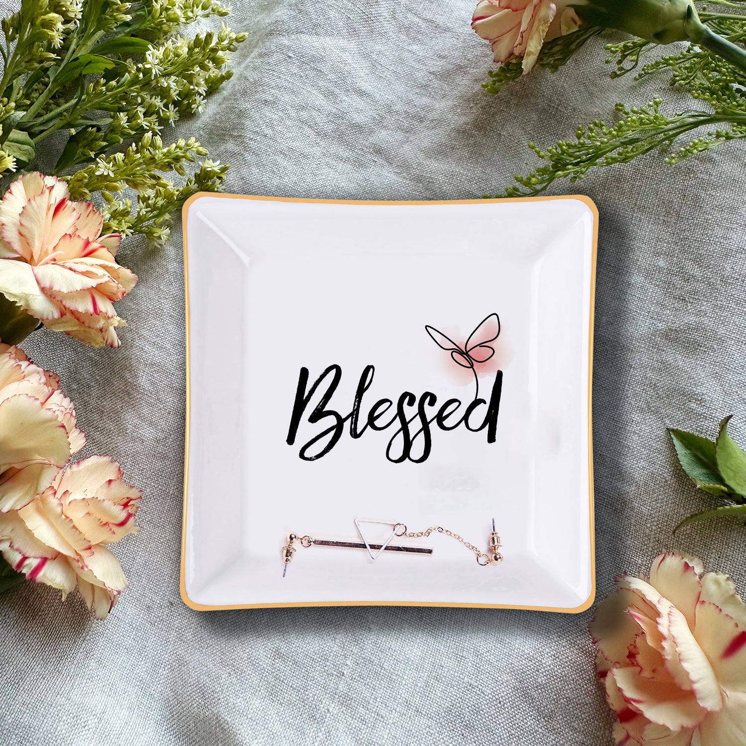 God Blessed Christian Gift Inspirational Religious Gift Ceramic Ring Dish