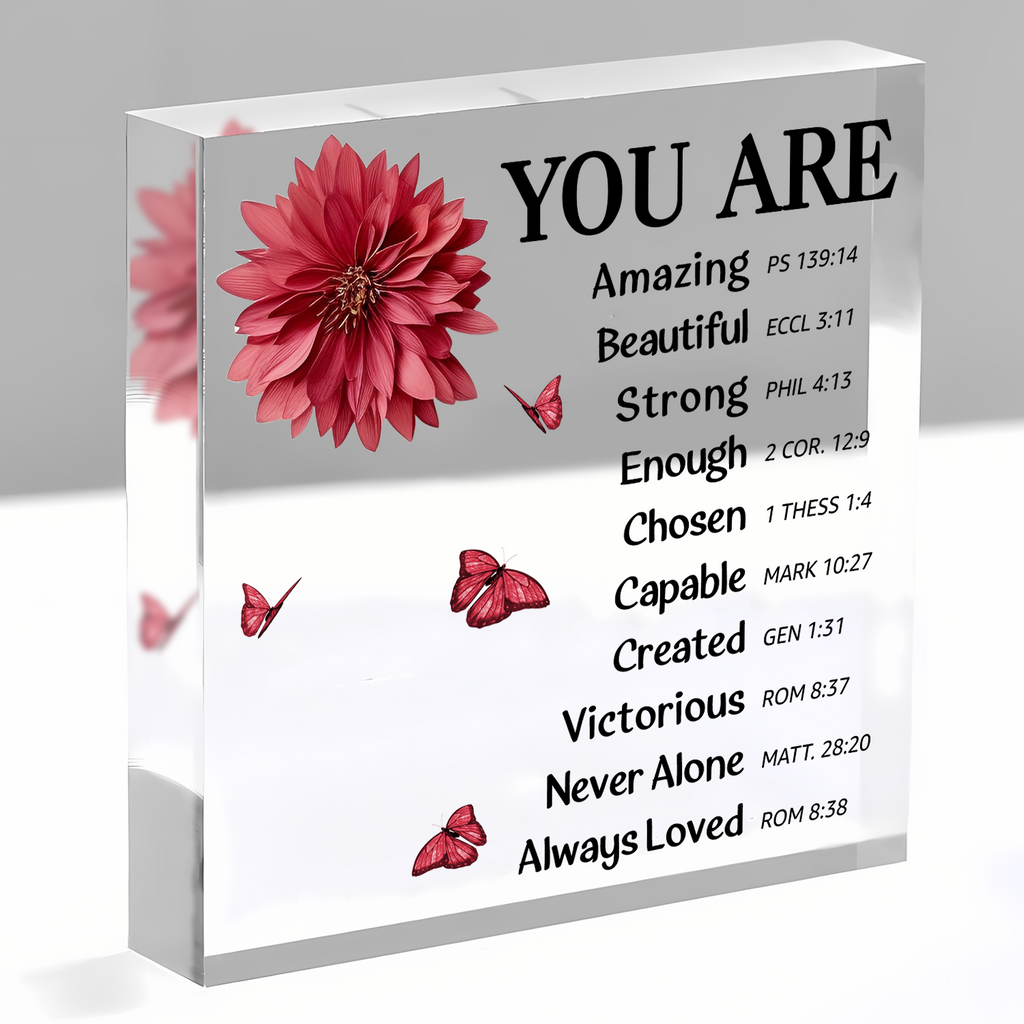 Flower Custom You Are Acrylic Plaque Christian Gifts