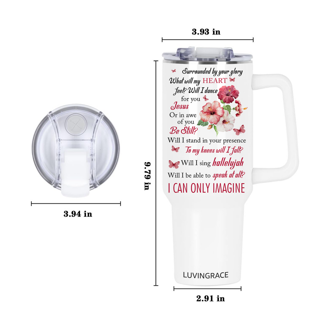 Floral Hibiscus Surrounded By Your Glory Inspirational Gifts for Women Friends 40Oz Tumbler