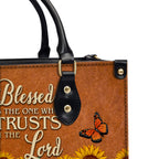 Blessed Is The One Who Trusts In The Lord Leather Handbag