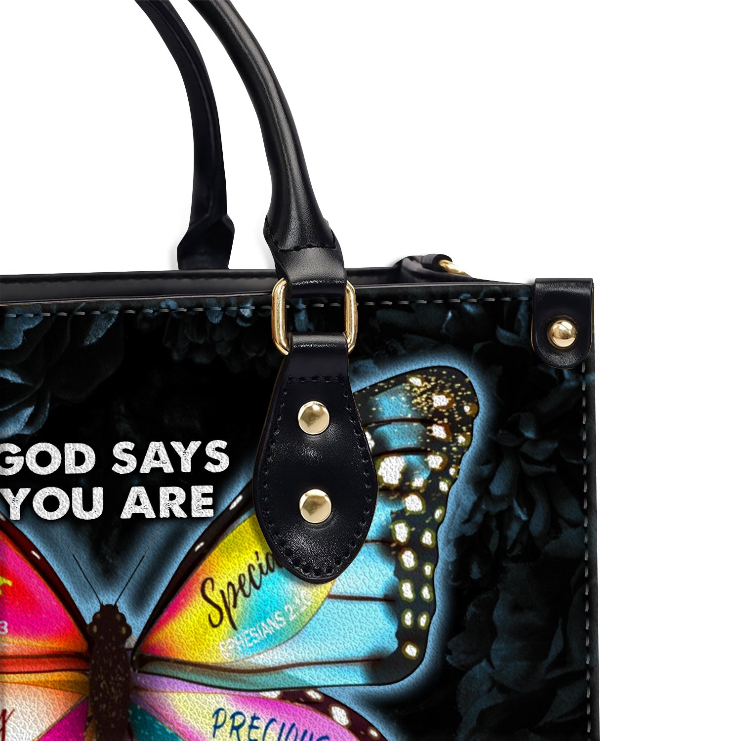 Butterfly God Say You Are Personalized Leather Handbag Christian Gifts Bible Verses Religious Gifts