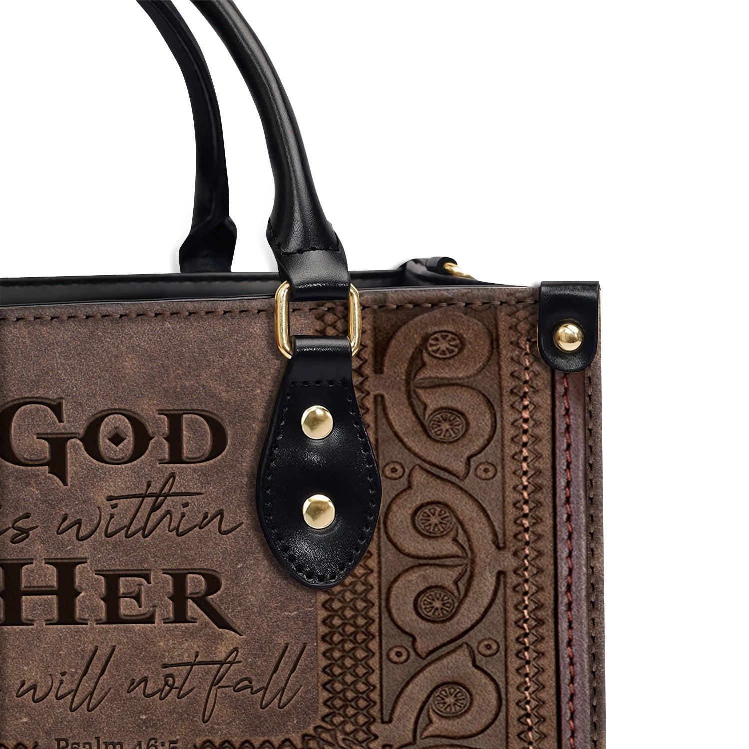 She Will Not Fall Personalized Leather Handbag