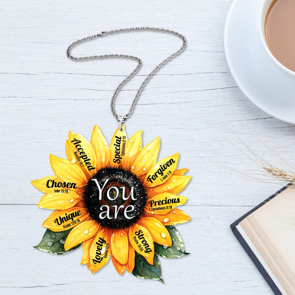 Sunflower You Are Christian Ornament Gift Bible Verse Christmas Ornament Car Hanging