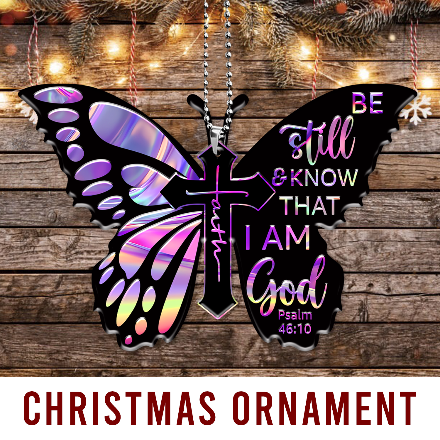 Butterfly Jesus Cross Christian Gifts For Women, Birthday Gifts For Women, Ornament Gift Bible Verse Christmas Ornament Car Hanging
