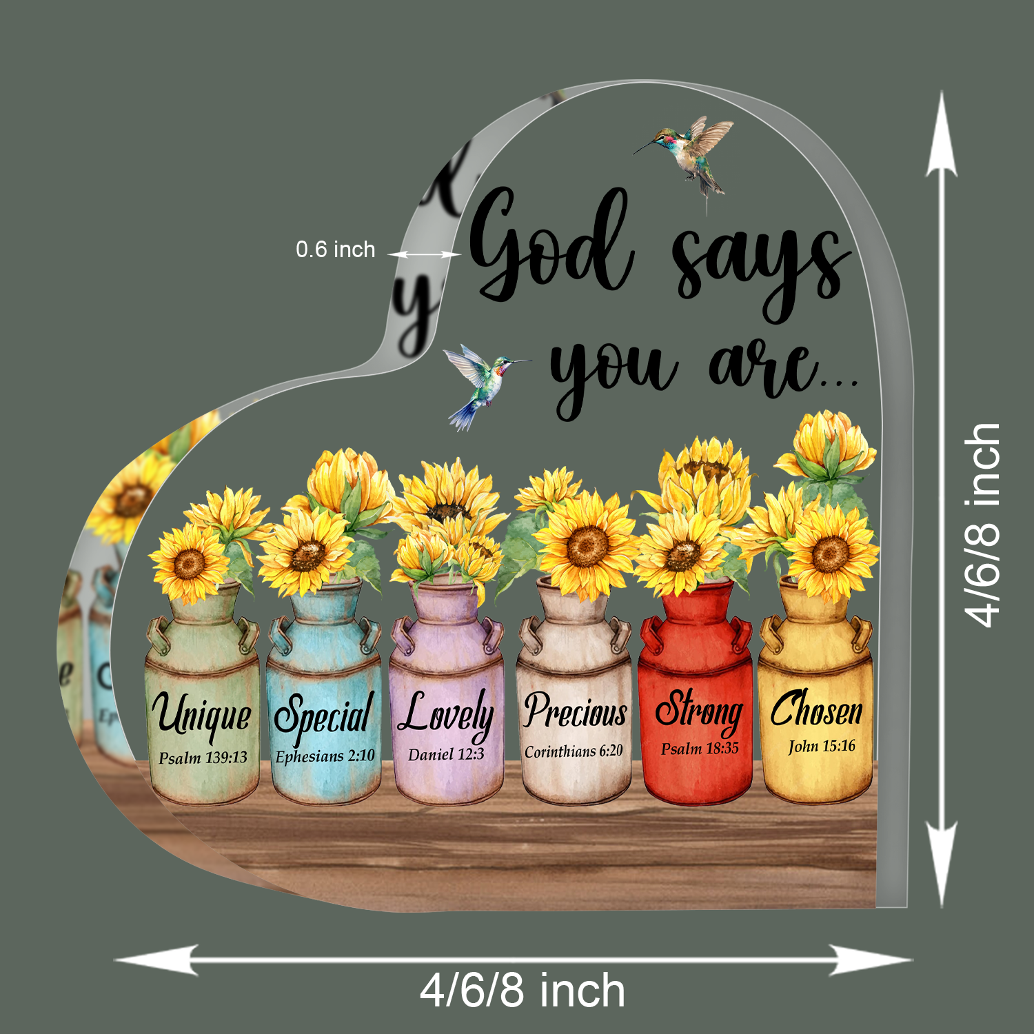 Sunflowers God Says You Are Christian Gifts Religious Gift Acrylic Plaque