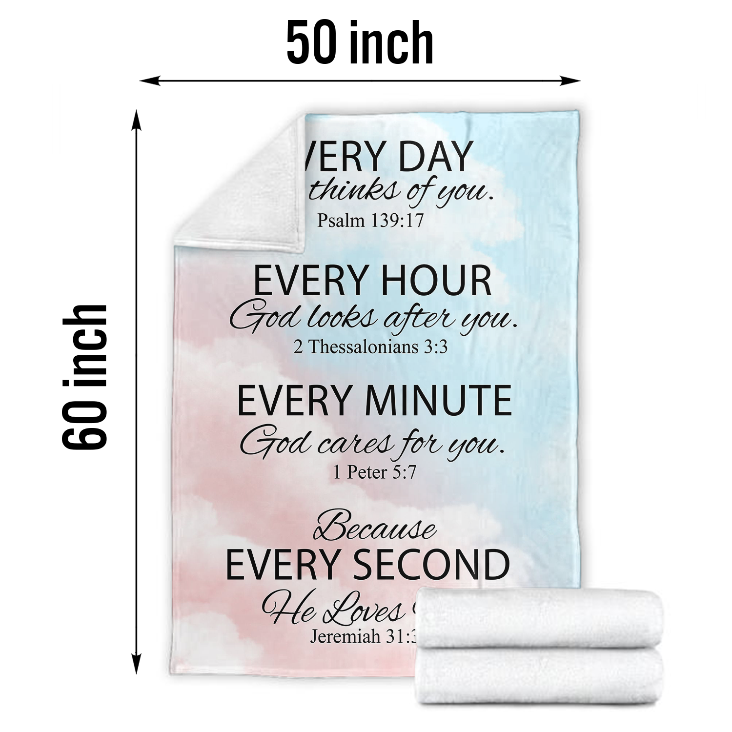Bible Verse Blanket with Inspirational Thoughts and Prayers- Religious Throw Fleece Blanket
