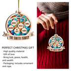 Christmas Family Stained Glass Custom Two Layers Suncatcher Ornament Christmas Ornament Car Hanging Ornament