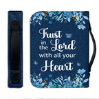 Blue Flower Jean Trust In The Lord Christian Personalized Bible Cover