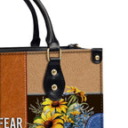 Faith Over Fear Personalized Sunflower Leather Handbag Religious Gift Christian Gifts For Women