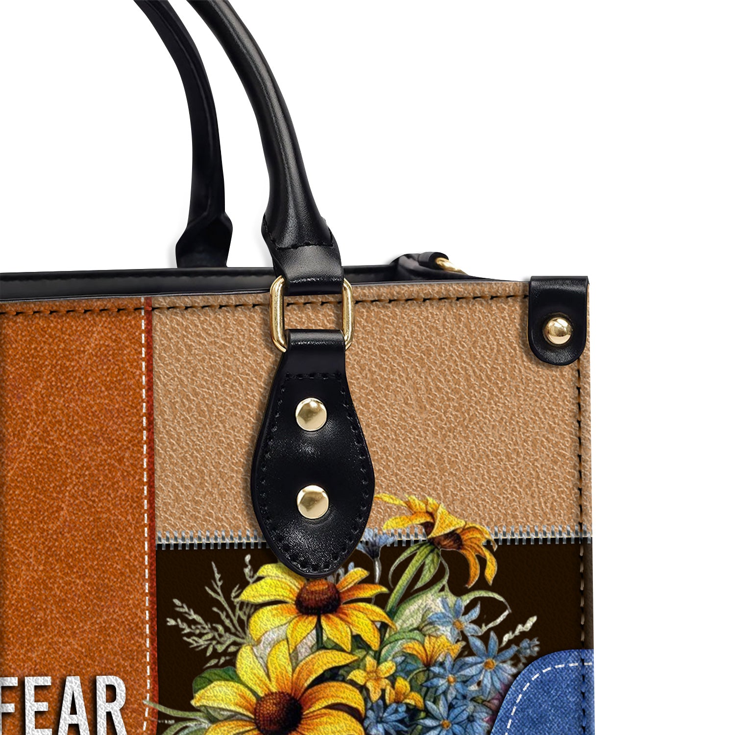 Faith Over Fear Personalized Sunflower Leather Handbag Religious Gift Christian Gifts For Women
