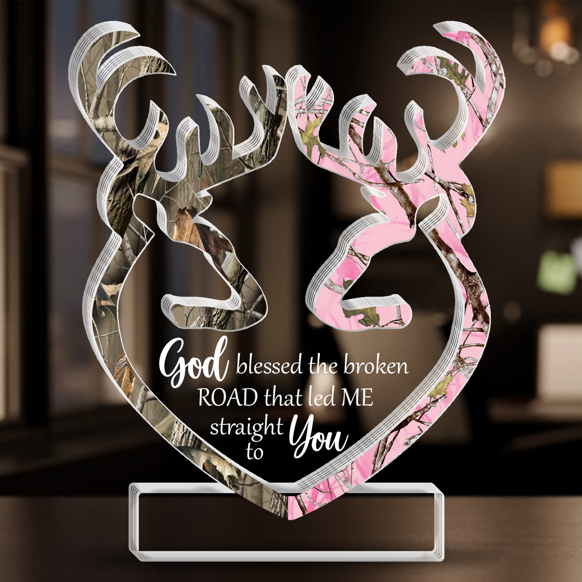 Buck And Doe God Blessed Inspiration Religious Gifts Custom Acrylic Plaque