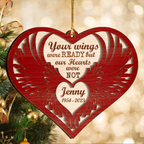 Angel Wings Memorial Custom Two Layers Wood Ornament Christmas Ornament Car Hanging Ornament