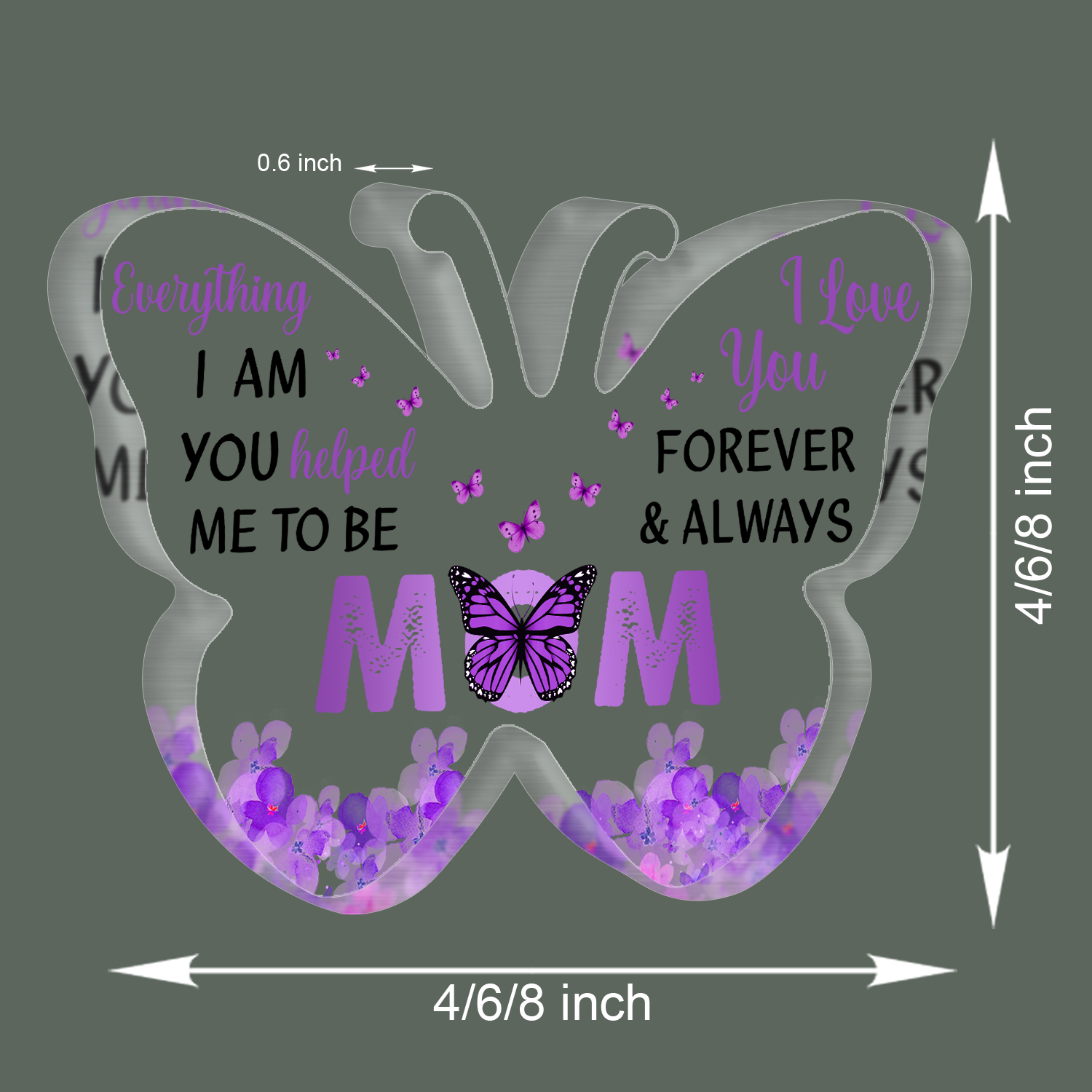 Butterfly I Love You Mom Acrylic Plaque Gift For Mom