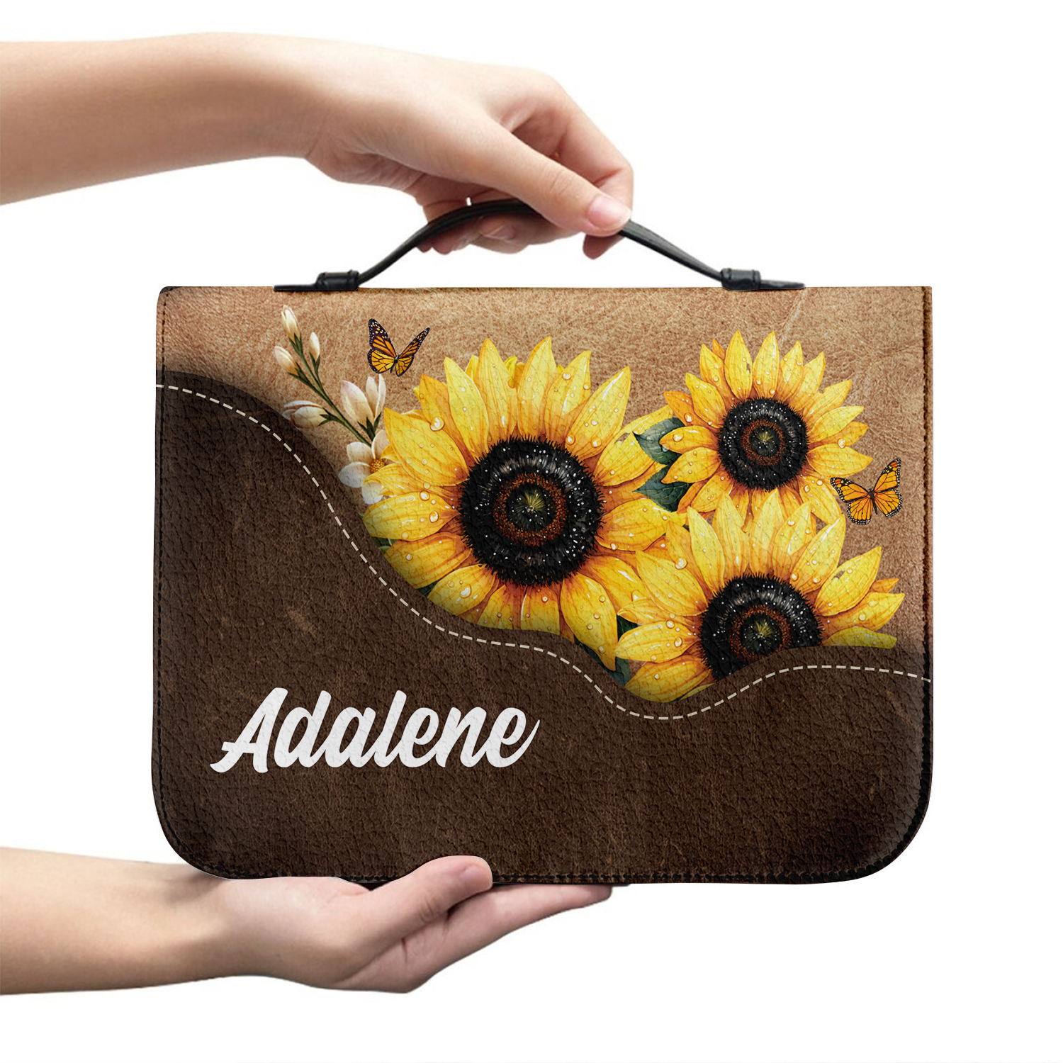 Sunflower Thank God Christian Personalized Bible Cover