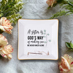 A Sister Is God's Way Christian Gift Inspirational Religious Gift Ceramic Ring Dish