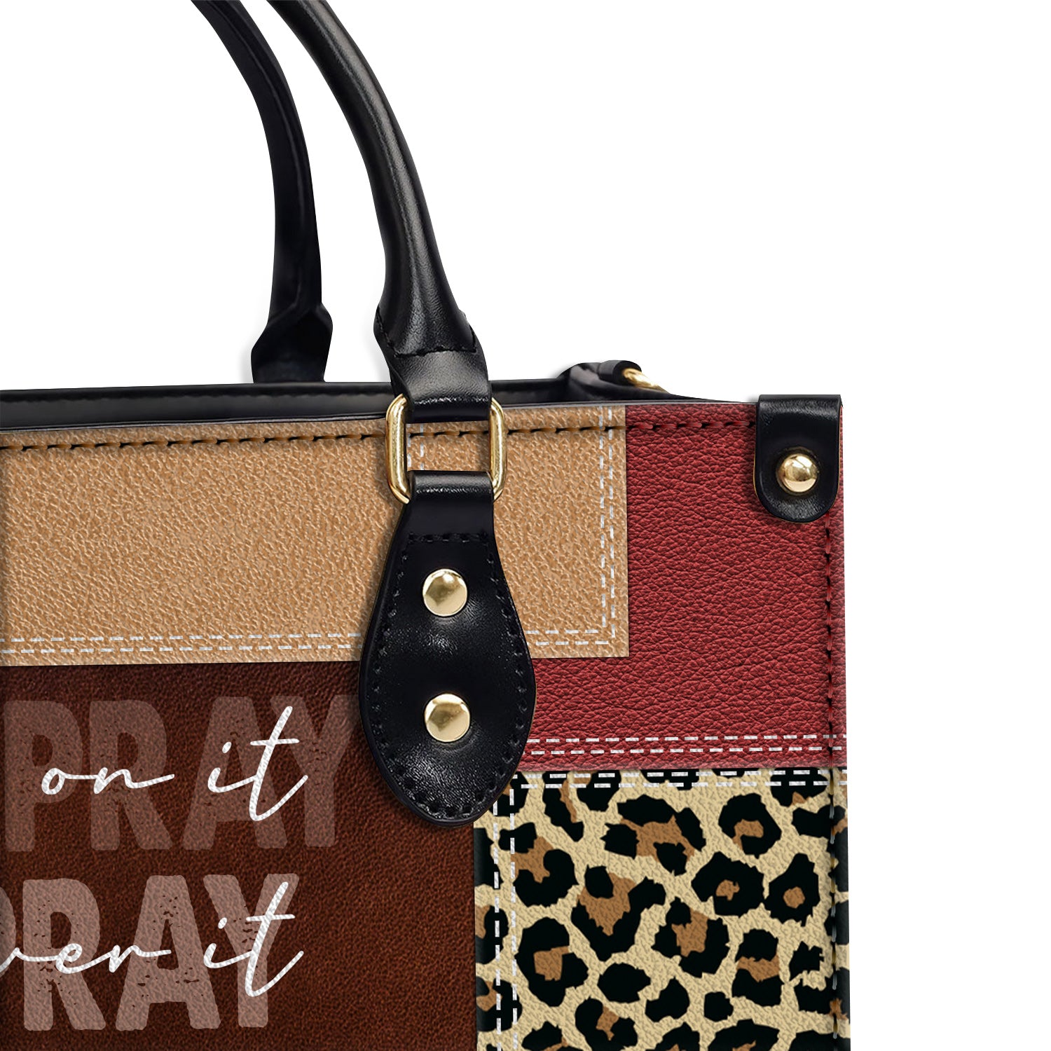 Pray On It Pray Over It Pray Through It, Faithful Gift Leather Handbag