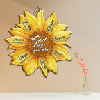 Sunflower God Says You Are Inspirational Gift Birthday Gifts Wall Decor Shaped Wood Sign