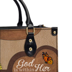 God Is Within Her She Is Not Fall Christian Gift Inspirational Religious Gift Personalized Leather Handbag