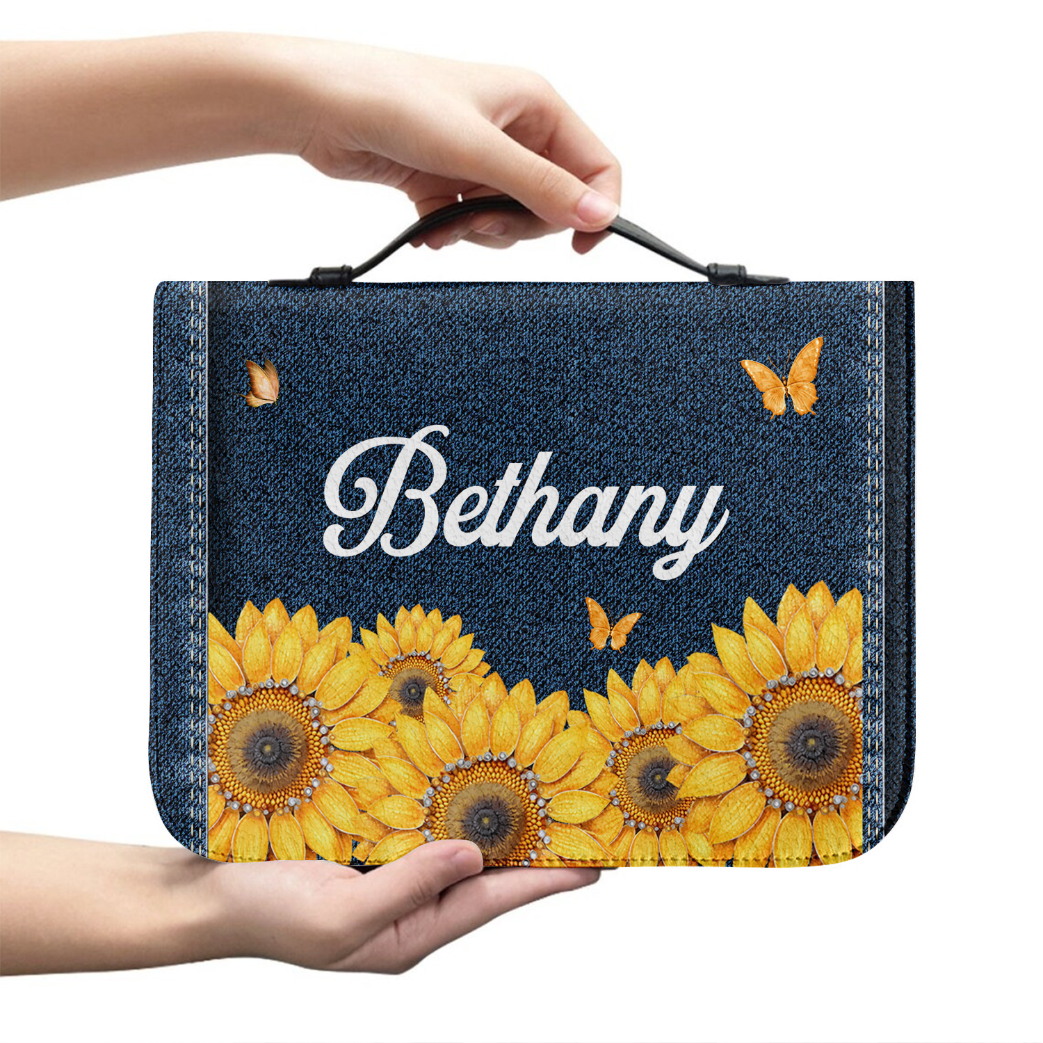 Sunflower Be Still Christian Personalized Bible Cover