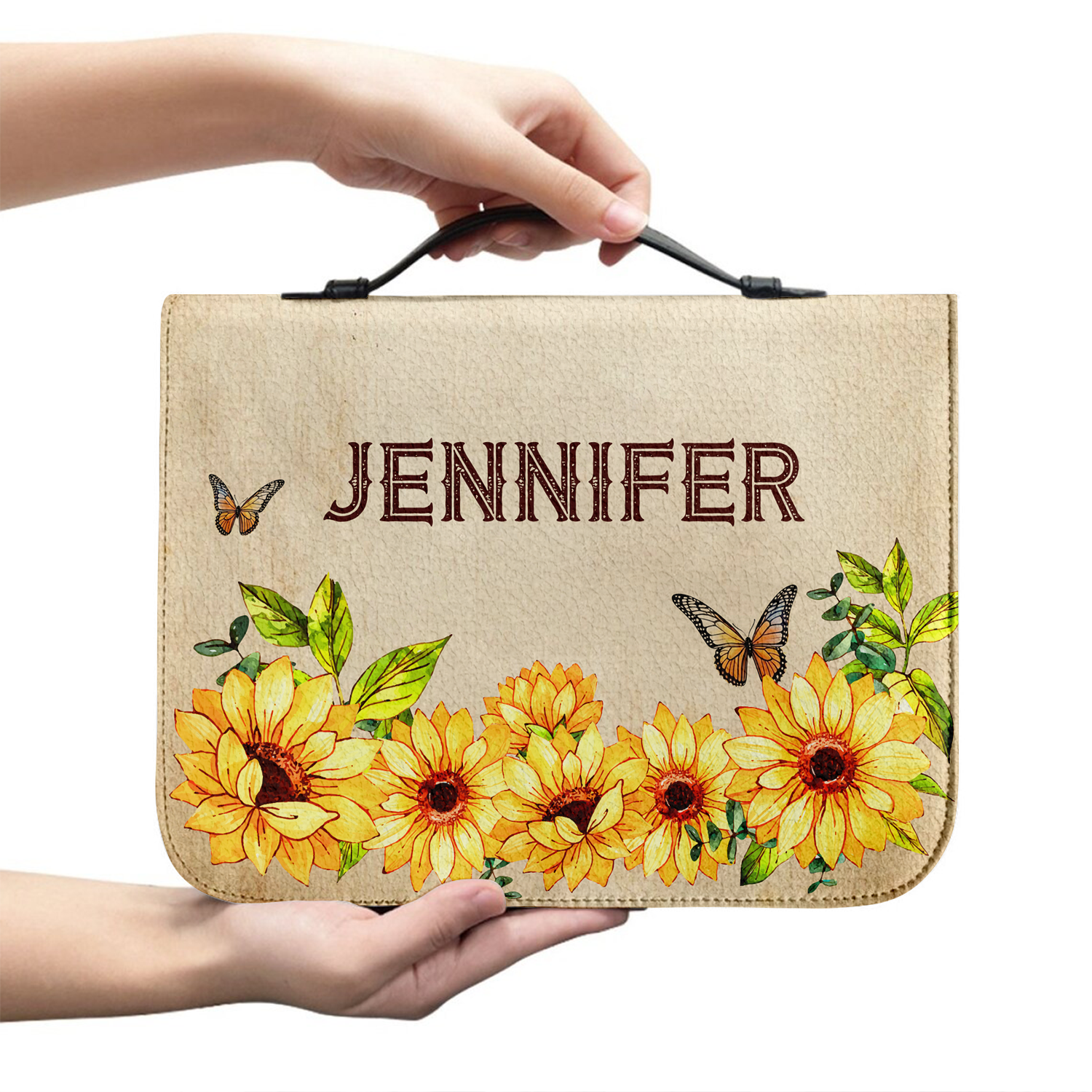 Sunflower Butterflies God Says You Are Christian Personalized Bible Cover