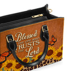 Blessed Is The One Who Trusts In The Lord Leather Handbag