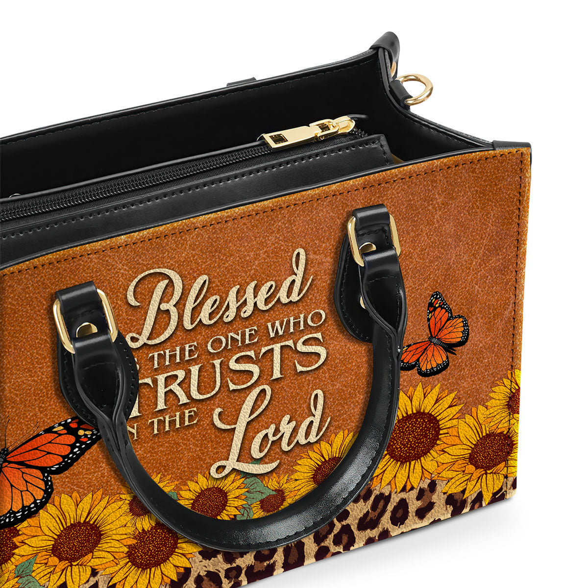 Blessed Is The One Who Trusts In The Lord Leather Handbag