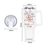 Floral Faith Over Fear Inspirational Gifts for Women Friends 40Oz Tumbler
