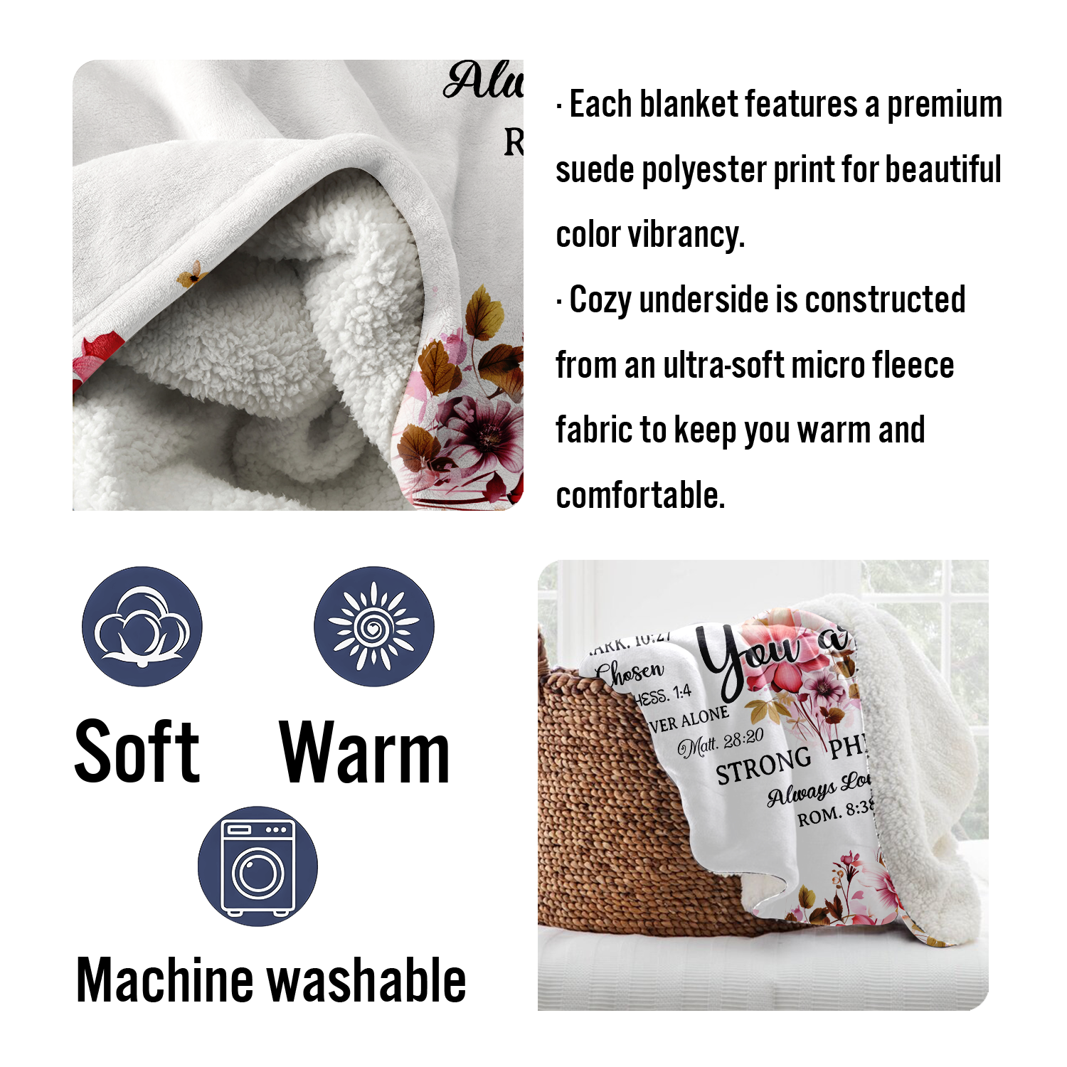 Christian Gifts Blanket You Are - Religious Throw Fleece Blanket