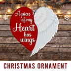 Memorial Ornament Piece Of Heart Wings Car Hanging, Christmas Ornament Gift