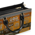 God Says I Am Brown Personalized Leather Handbag Bags, Gifts for Women